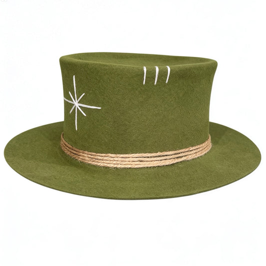 Tulum – Wool Felt Top Hat in Green