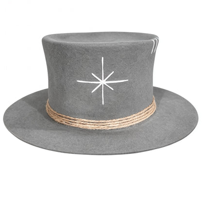 Tulum – Wool Felt Top Hat in Light Grey