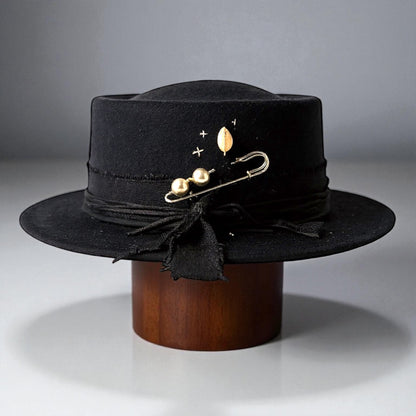 Shadows of Sunset – Statement Round Crown Wool Felt Hat
