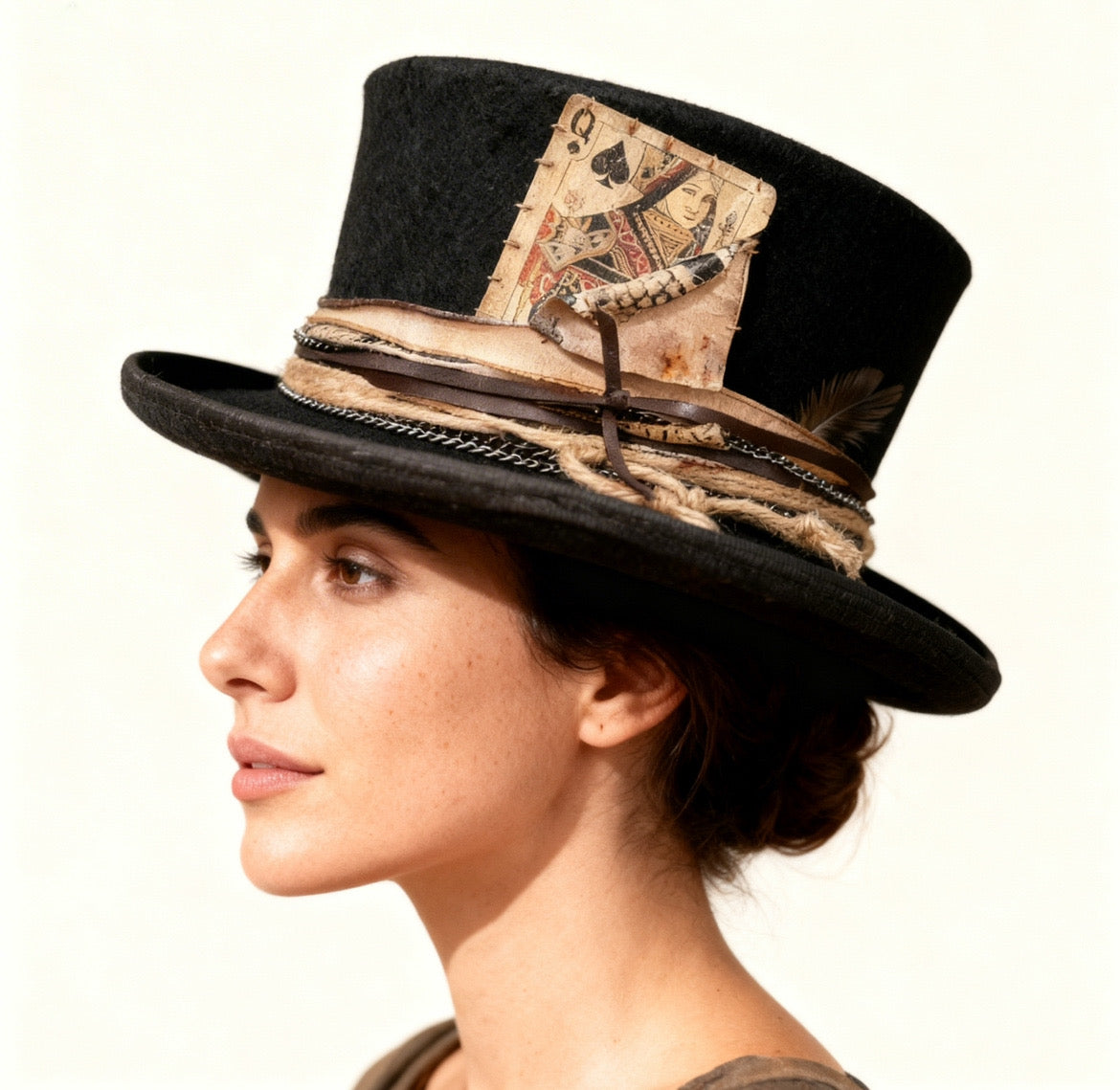 The Dorian in Black – Vintage Wool Felt Top Hat