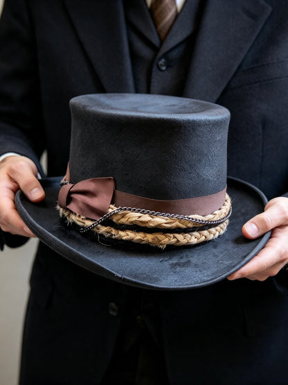 Lady Rebel – Leather-Effect Top Hat