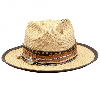 Straw Medium Brim Fedora Hat – Summer Hat – handmade straw fedora hat by artisan Ruby Cantero | Pokijomba Hats