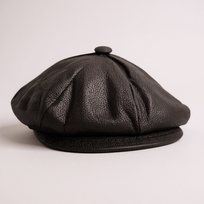 Newsboy Voluminous Cap – Peaky Blinders 100% Genuine Leather Baker Hat – Vintage Gangster Men’s Headwear