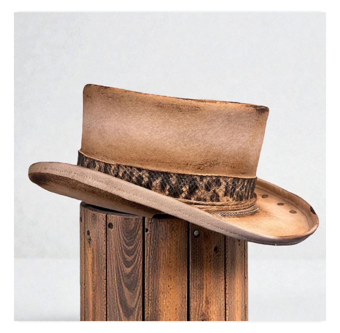 In Stock– Steampunk Wool Felt Low Top Hat For Men and Women