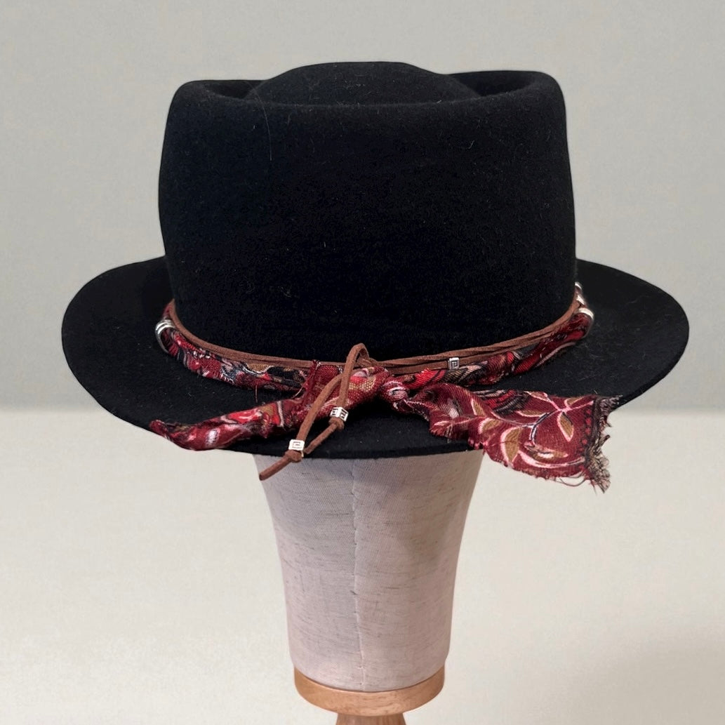 Porkpie Style – Black Bohemian Felt Hat