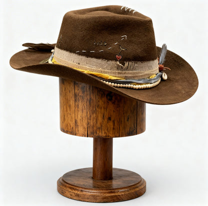 Alive – Brown Felt Cowboy Hat | Western Bohemian Wool Hat for Women & Men