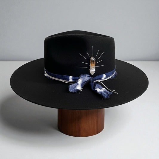 Hannah – Black Wool Felt Hat – Statement Fedora