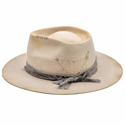 Horoscop Wool Felt Fedora – Star Constellation Design – 
CAPRICORN