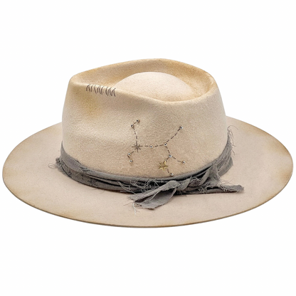 Horoscop Wool Felt Fedora – Star Constellation Design – 
SAGITTARIUS