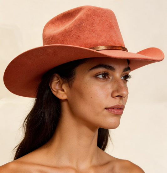 Shine baby in Coral– Western Cowboy Hat