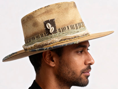 All You Need Is AMOR Fedora – Handmade Felt Hat with Wide Brim