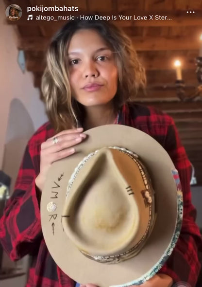 All You Need Is AMOR Fedora – Handmade Felt Hat with Wide Brim