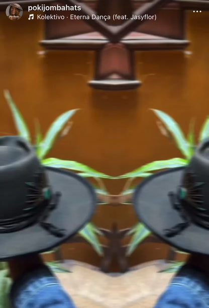 Black & White Fedora – Ojos del Sol – Boho Chic Felt Hat