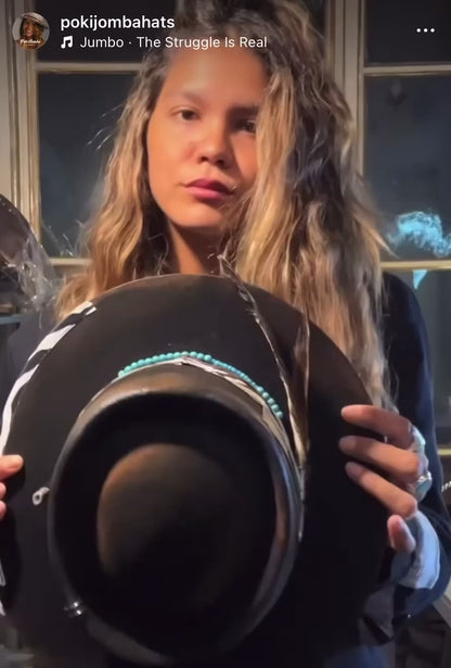 La Brujería Rare Vintage Felt Hat – Handmade Round Crown Rock Boho Style