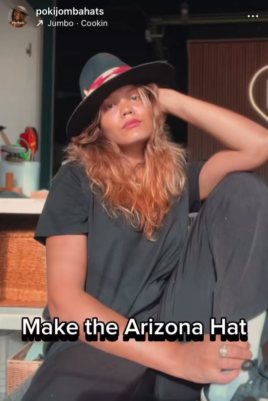 The Arizona – Rock Boho Style – “Llengua Mallorquina” Ribbon – Felt Fedora Hat
