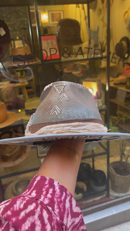 Silver Ocean – Handcrafted Ethnic Statement Fedora